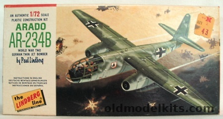 Lindberg 1/72 Arado Ar-234B Jet Bomber, 439-50 plastic model kit